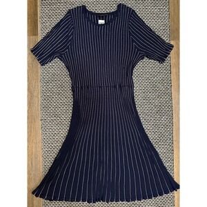 Lane Bryant Wm 18/20 Navy Perfect Sleeve Crew Neck Fit & Flare Sweater Dress NWT